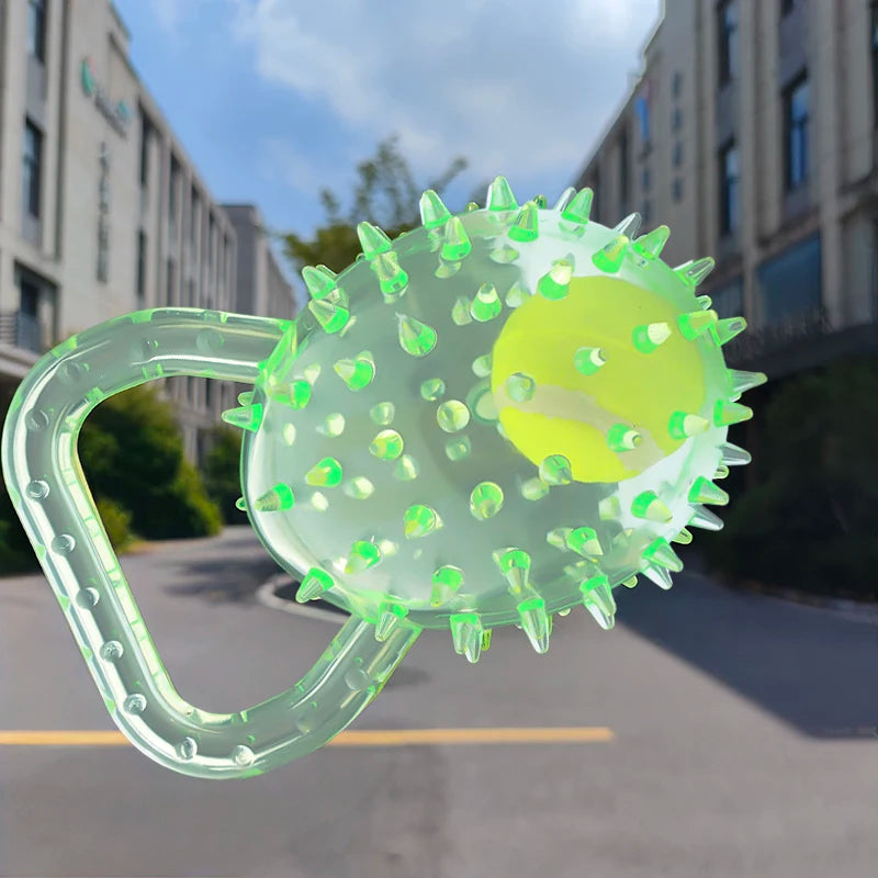 Pet dog toy with Football and Soft Thorn, made of soft rubber, suitable for large, medium and small dogs.