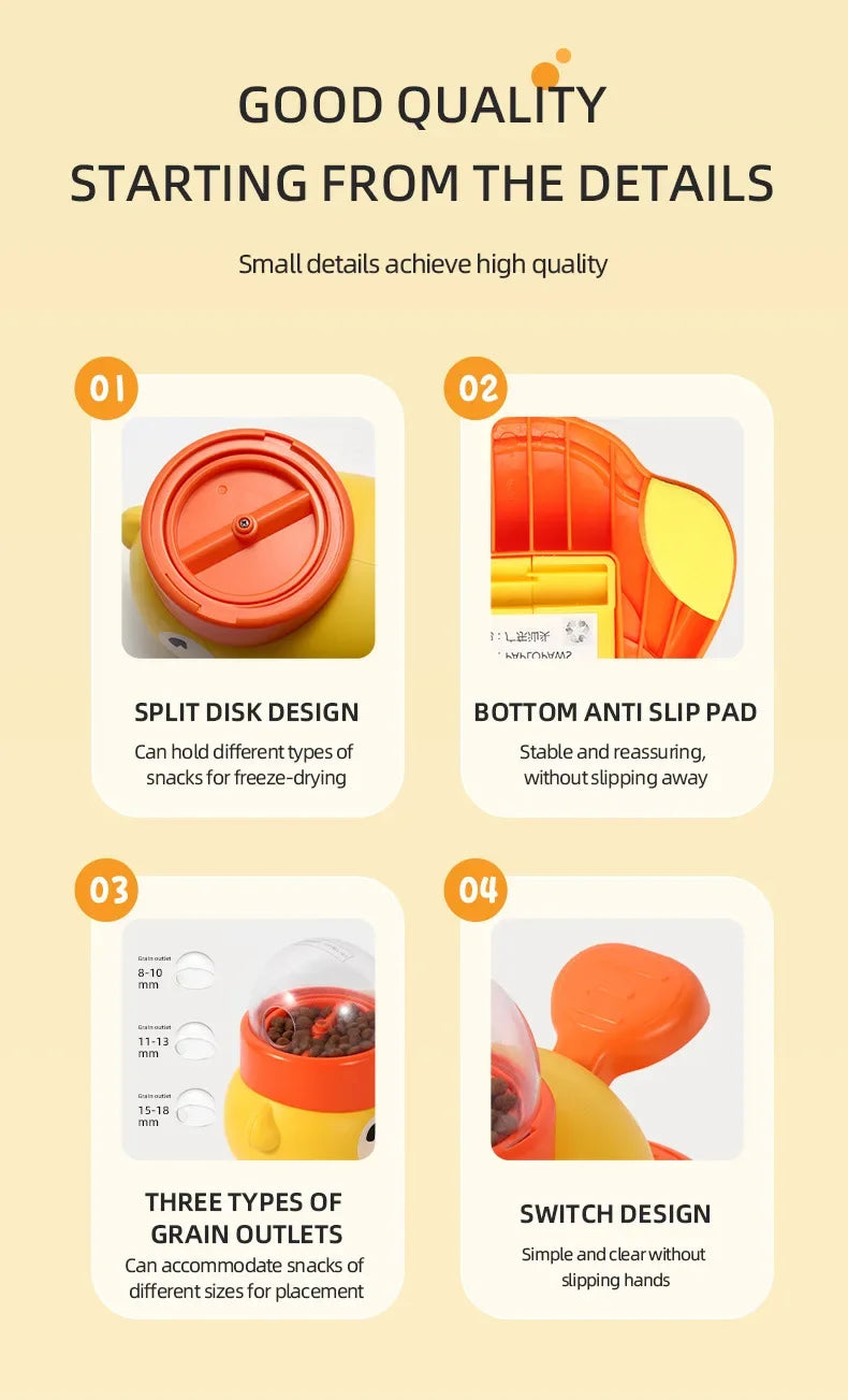 Hands-On Duck Pet Toy Feeder