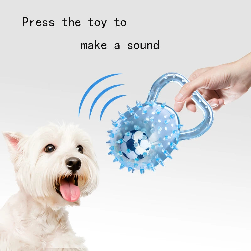 Pet dog toy with Football and Soft Thorn, made of soft rubber, suitable for large, medium and small dogs.