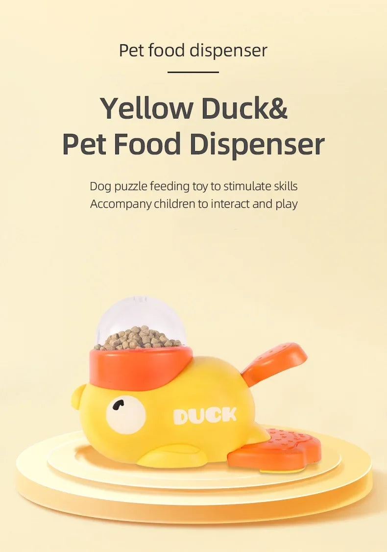 Hands-On Duck Pet Toy Feeder