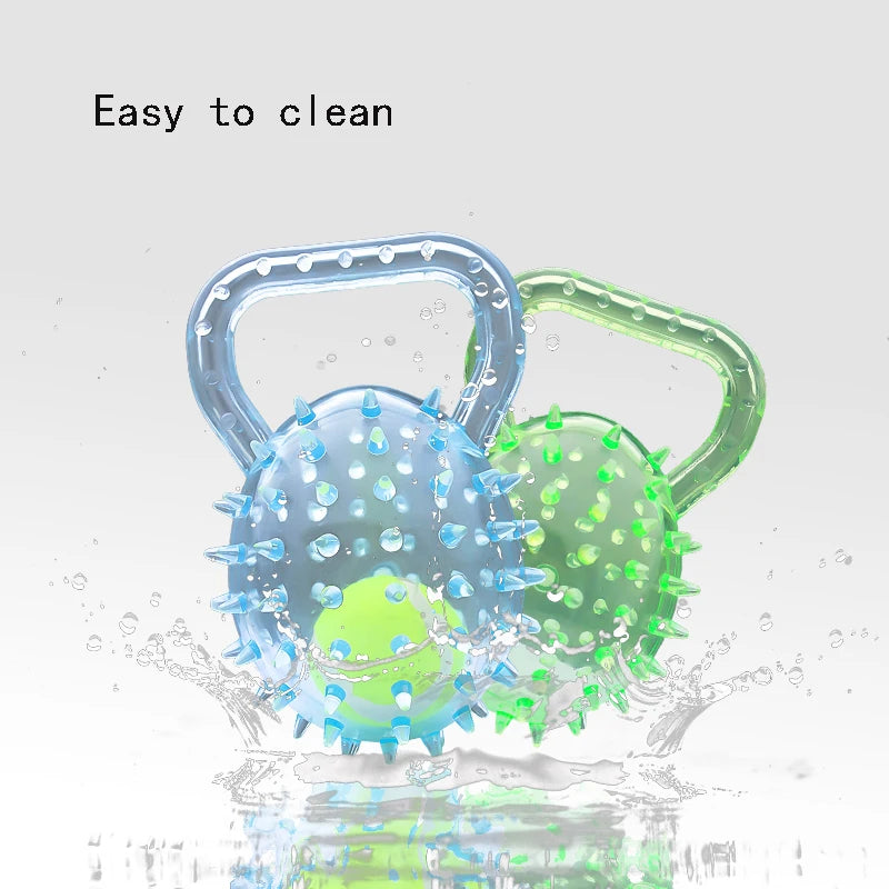 Pet dog toy with Football and Soft Thorn, made of soft rubber, suitable for large, medium and small dogs.