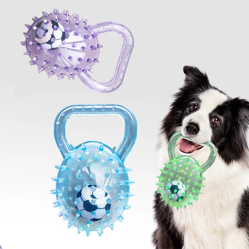 Pet dog toy with Football and Soft Thorn, made of soft rubber, suitable for large, medium and small dogs.