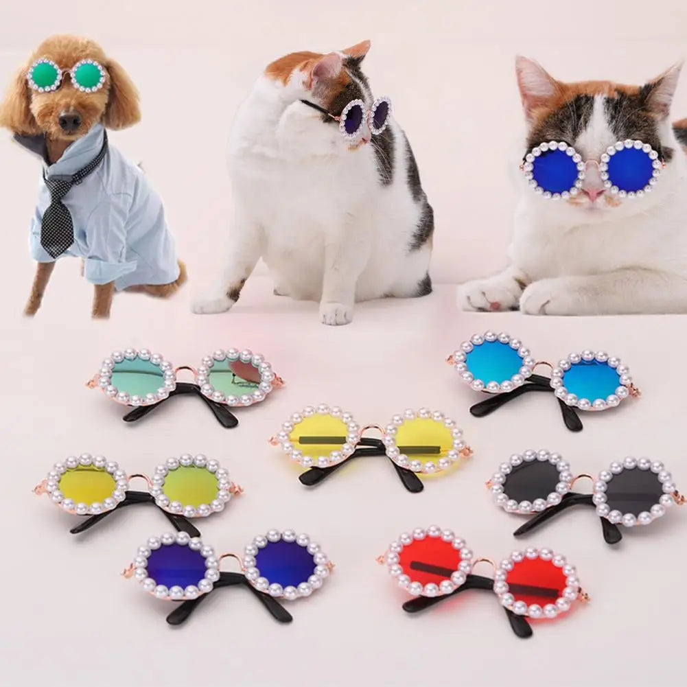 Artificial Pearls Pet Sunglasses