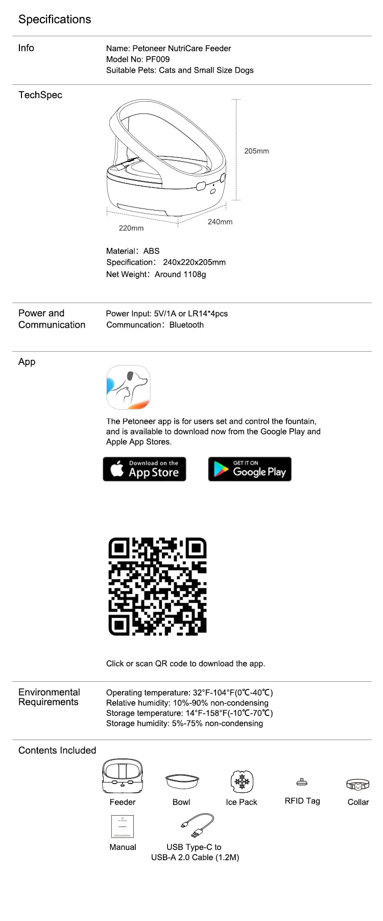 New Petoneer NutriCare Feeder Tailored For Multi-Pet Households Pet feeder Cat And Dog Feeder With App Global Version