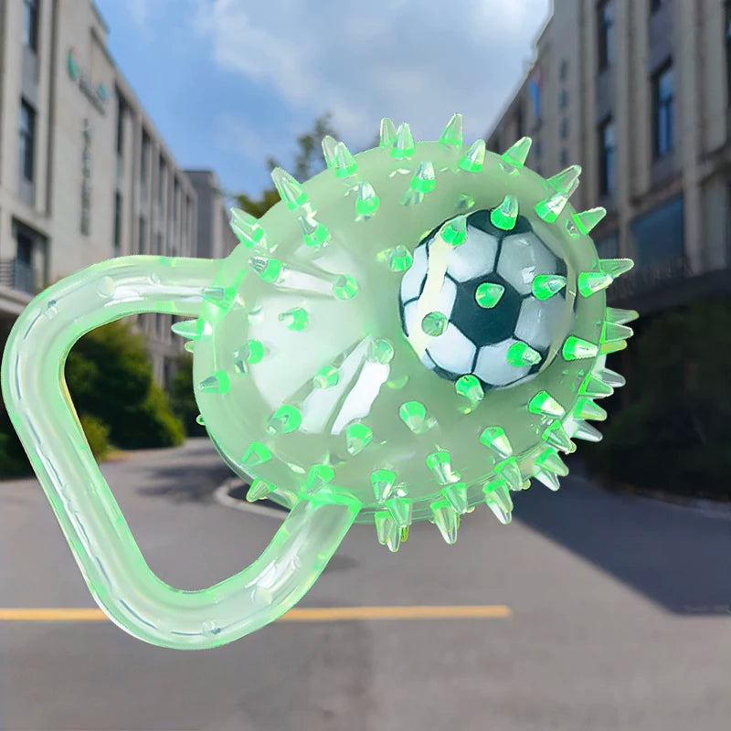 Pet dog toy with Football and Soft Thorn, made of soft rubber, suitable for large, medium and small dogs.