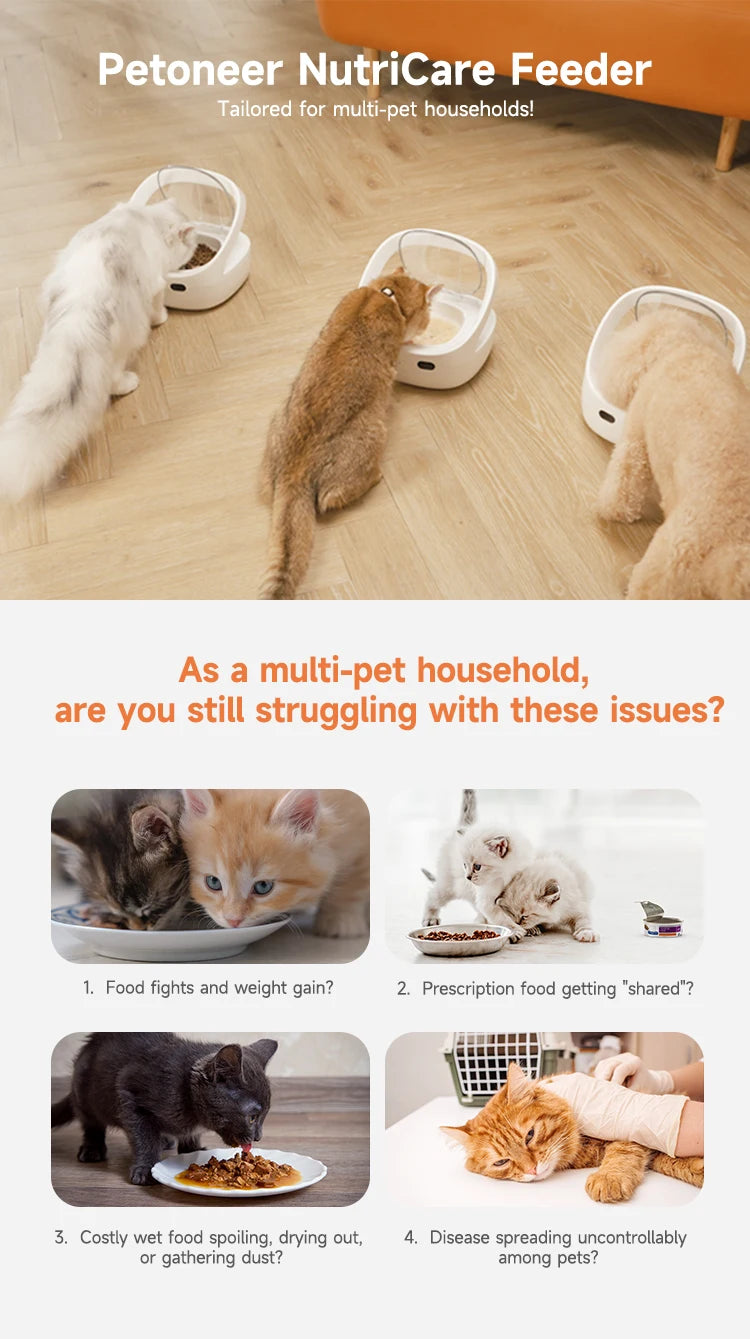 New Petoneer NutriCare Feeder Tailored For Multi-Pet Households Pet feeder Cat And Dog Feeder With App Global Version