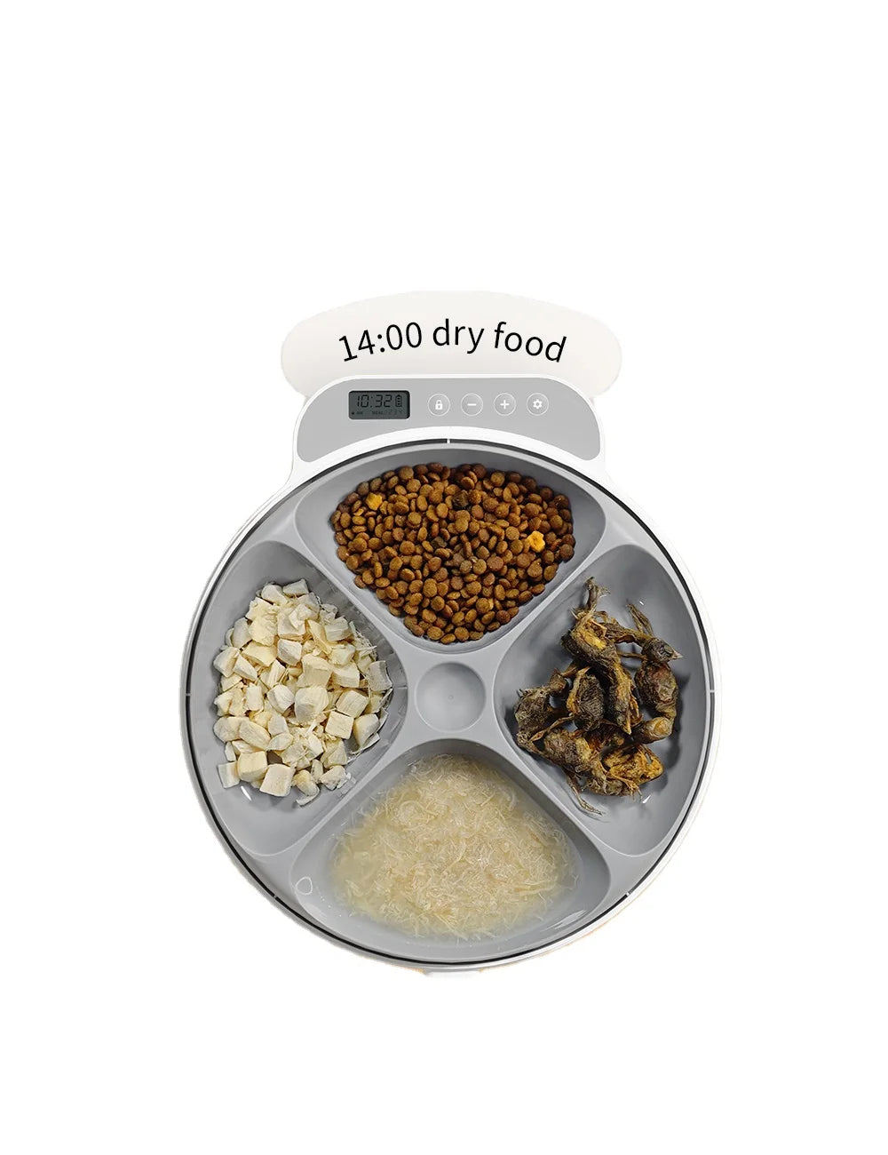 Automatic 4 Meal Pet Feeder with Large Capacity  Wet   Dry Food Fresh-Keeping Dispenser for Cats and Dogs
